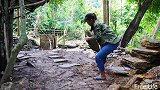 美女身处雨林，建造竹屋，新生活开始