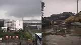 湖北荆门遭龙卷风侵袭：大量工棚受损，树木被连根拔起