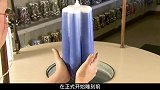 揭秘雕花蜡烛制作过程，先将蜡芯侵入热蜡35次，在雕刻出图案