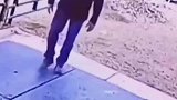 主人走路公鸡想背后偷袭被一脚踢飞