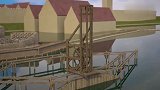 一段3D动画演示古代建桥过程，真是佩服古人的水下打桩技术！