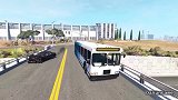 BeamNG车祸模拟器：公交车质量这么好的吗？撞车后毫发无损