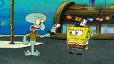 海绵宝宝：海绵真是鬼才，罢工了还给蟹堡王拉客人，模范员工！