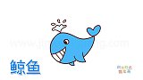 动物简笔画大全，画卡通鲸鱼简笔画