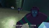 康打开了时间传送门，索尔试图用雷神之锤阻挡