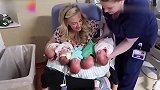 美丽宝妈产下5胞胎，她竟要一次全部抱起来，的确有难度！