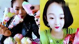 农村大妹子直播吃彩色棉花糖,看着真过瘾,向往的生活