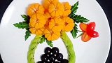 水果拼花花篮太美了