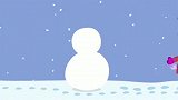 小猪佩奇：佩奇和乔治堆雪人，乔治给雪人戴帽子、围巾和手套