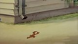 猫和老鼠-杰瑞被卡住了，它想让狗狗帮它一下，可汤姆却看见了