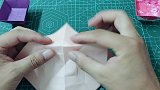 漂亮的折纸小方碗，做法简单用途广，用当果盘、收纳盒太实用了