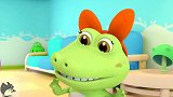 儿童动画：幼儿儿歌，歌谣，故事， 牙齿被软糖黏住的小恐龙