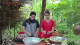 柬埔寨农村女子，拿来肉丸和香肠，看看她们是什么吃法