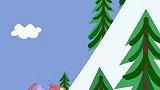 猪妈妈第一次滑雪，从山上滑倒山脚下，直接获奖了
