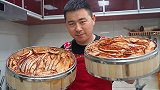 媳妇下狠手买5斤猪肉，超小厨蒸两笼大刀盐菜扣肉，大片吃肉实在