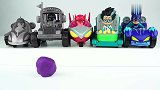 彩色PJ面具玩Doh！学习颜色和形状错误的彩色PJ面具玩具