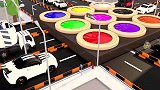 启蒙教育 3D动画特种车辆彩色水坑里染色 学习颜色