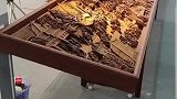 黄花梨木上刻清明上河图