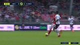 下半场补时第1分钟布雷斯特球员佩劳射门 - 被扑