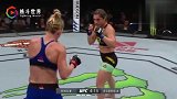 女拳王伸手“作死”挑衅，美国姑娘怒起一脚高扫KO，看呆裁判！