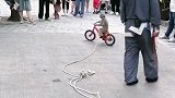 猴子骑单车。