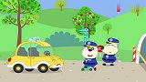 儿童动画：会说话的汽车，小狼沃夫当交警指挥交通