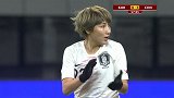 韩国女足连续传导造杀机 余珉智倒地射门被王诗朦稳稳拿下