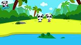 宝宝巴士：小熊猫出去玩，结果看到了大鳄鱼，吓到小熊猫了