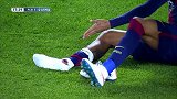 西甲-1415赛季-联赛-第18轮-第19分钟受伤 巴萨进球功臣内马尔脚踝被踩流血不止-花絮