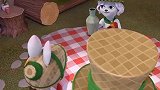 熊熊乐园第2季：凯特在吃美味的早餐,她还在面包上做画呢