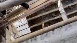 楼梯修建出错，工地上下楼全靠攀爬