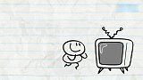 创意铅笔动画：我应该在电视底，不应该在电视里！