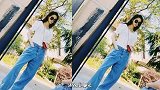 关晓彤私服终于不掉线了，泡泡袖配阔腿裤，这腰和腿也太绝了吧