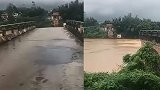 百米大桥突然被洪水冲垮 小车坠河2人失联