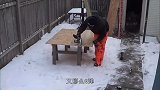 大冬天的外国人真会玩，用水宝宝建房子，好漂亮