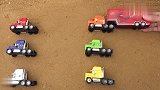 创意卡通玩具 彩色大卡车配对拼装小游戏