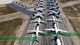 航拍全球最大“停机场”之一：美国400架飞机停满荒漠