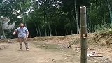 这哥们表演飞刀绝技,一打一个准,太厉害了