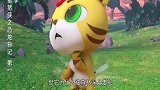 猪猪侠：猪猪侠跟着脚印找恐龙，他突然掉进一个大坑，里面都是鱼