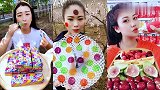 美女直播吃牙膏糖，看着真过瘾，是我向往的生活