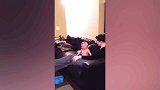 小男孩拿着饼干喂狗狗，却被一口吃光了，整个人都懵了！
