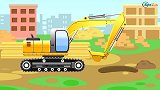 卡通工程车！寻宝路上的艰辛