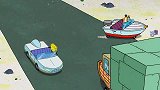 海绵宝宝无证驾驶，吓坏刺豚阿姨开船冲进废车厂报废了！