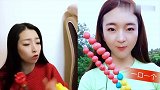 美女直播吃彩色糖豆串，看着真过瘾，是我向往的生活