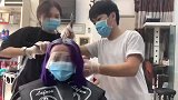 小姐姐嫌紫色头发太扎眼，换成中棕色，好看时尚不夸张