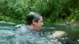 荒野求生：贝爷潜水看到水底有很多鱼，于是打算用长裤来捕鱼