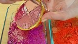 创意随心玩：橘色 粉色眼影 口红指甲油史莱姆放松玩玩