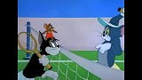 网球大战开始，杰瑞力敌两只笨猫，真解气