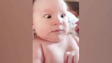 宝宝这生动的表情，长大是想当演员的吧，简直太滑稽了！