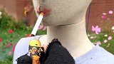 大哥发明的戒烟神器，不仅戒了烟，还能戒了饭！网友成本太大了